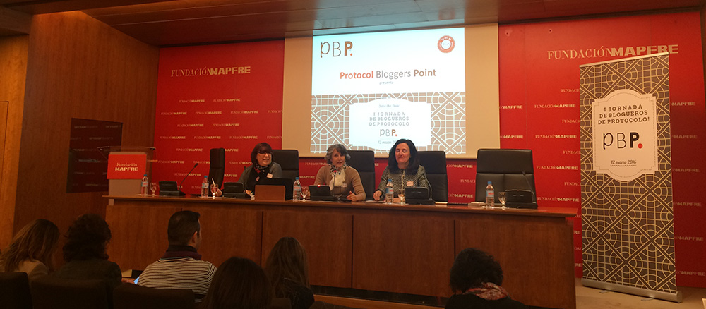Maria de la Serna, Pilar Muiños y María Gómez de Protocol Bloggers Point